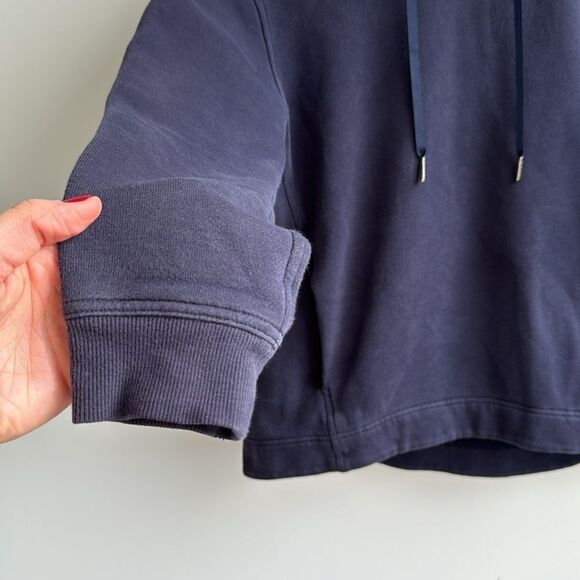 lululemon Wind Down Pullover Cotton Hoodie Navy Sz4 - Picture 6 of 14